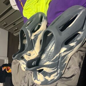 Stylish Gray and Cream Slip-On Loafers